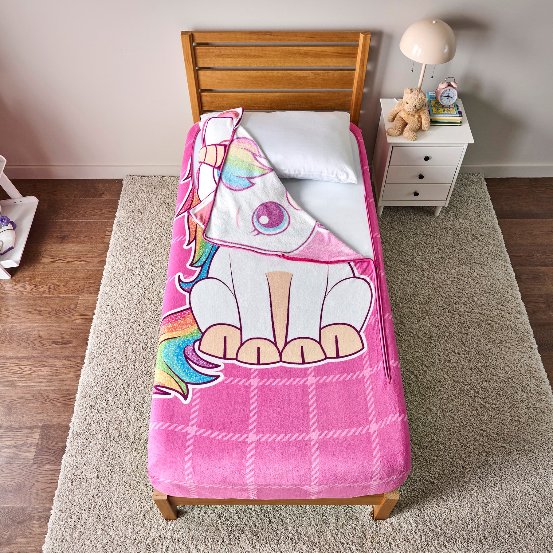 ZippySack Twin Bed Zip-Up Bedding - Unicorn