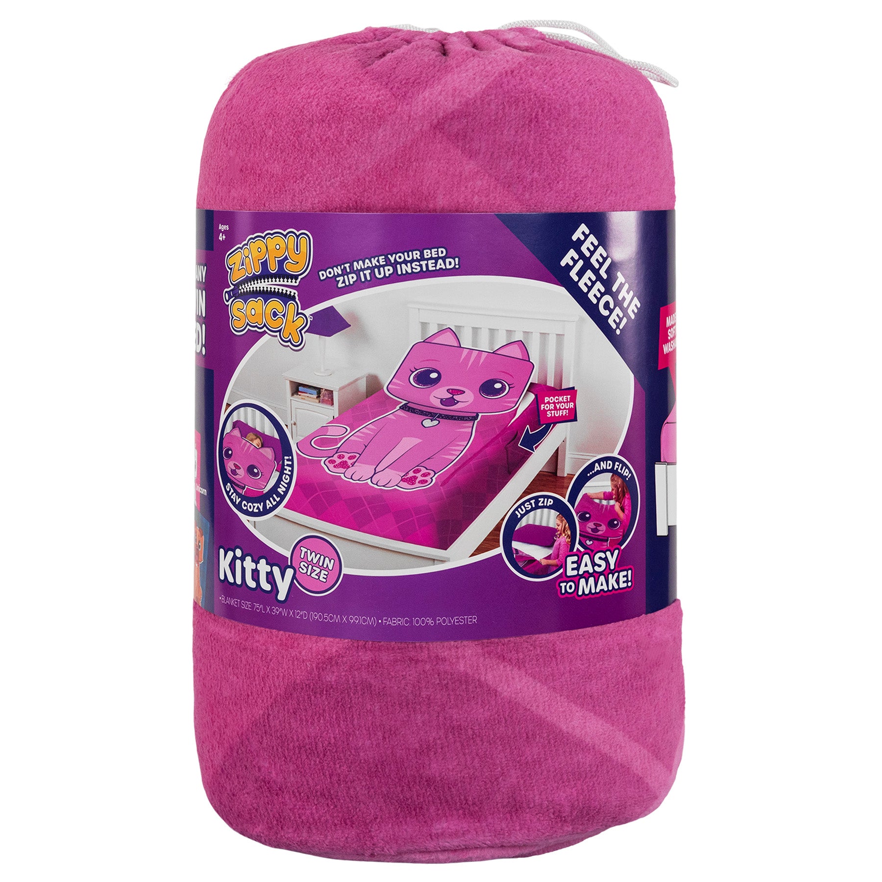 ZippySack Twin Bed Zip-Up Bedding – Kitten