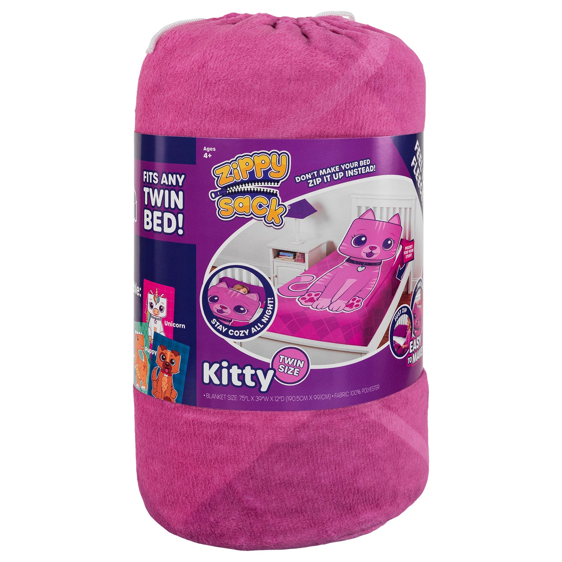ZippySack Twin Bed Zip-Up Bedding – Kitten