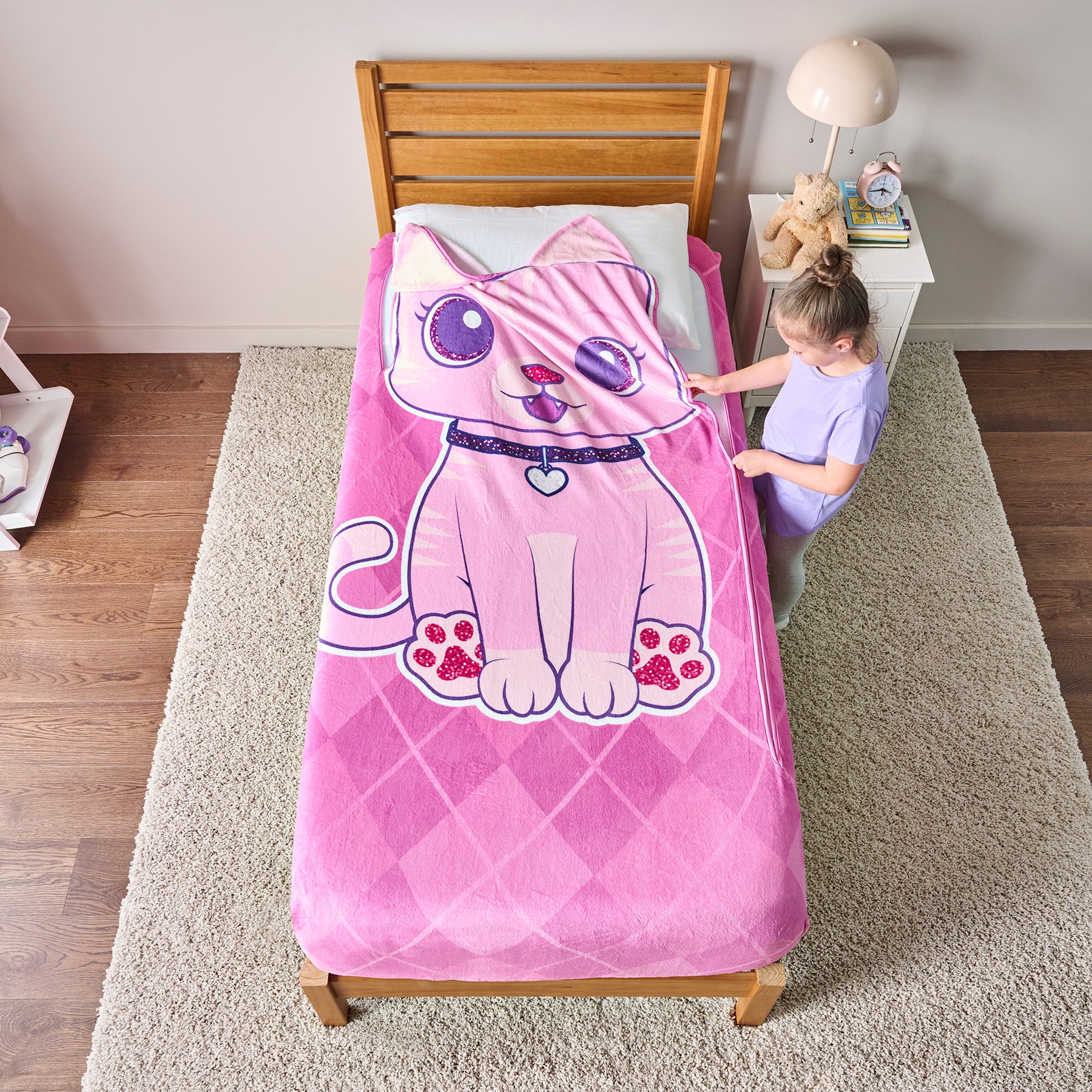 ZippySack Twin Bed Zip-Up Bedding – Kitten - Main Image