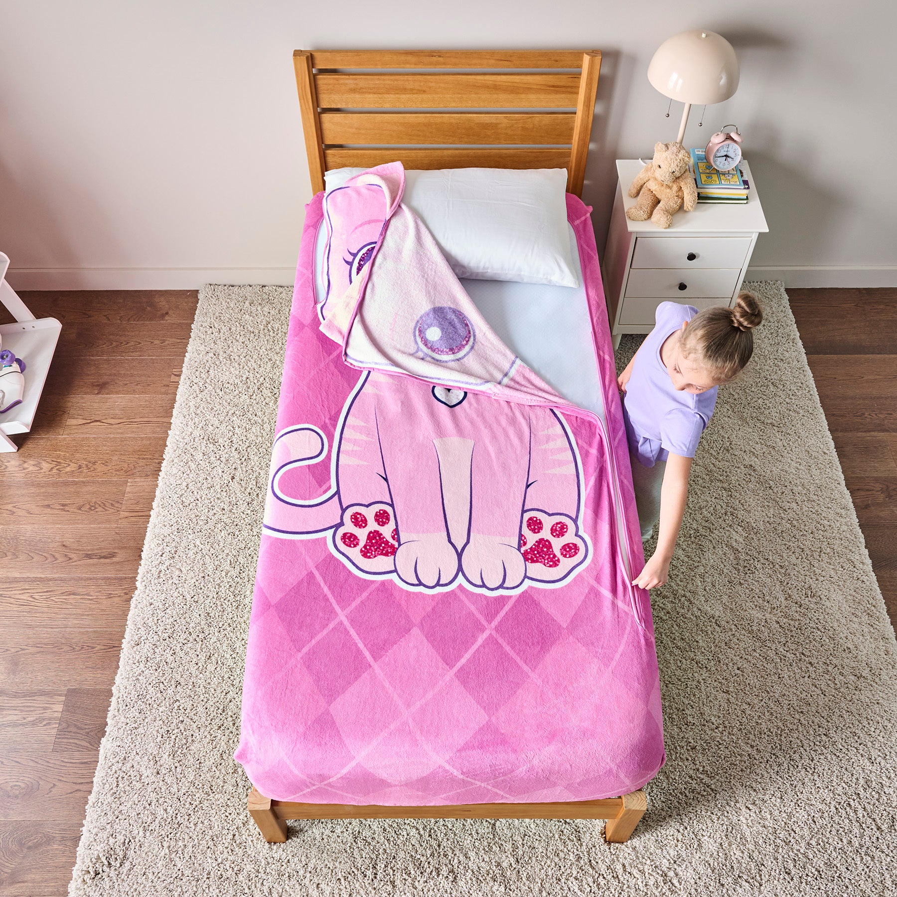 ZippySack Twin Bed Zip-Up Bedding – Cat