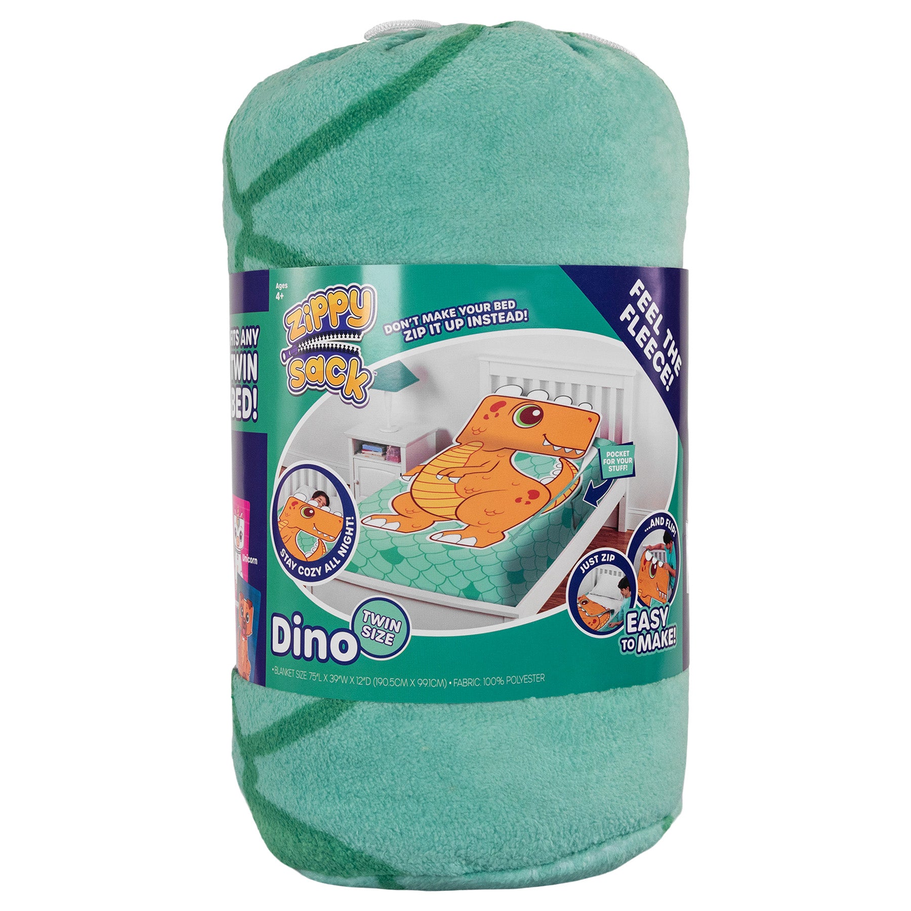 ZippySack Twin Bed Zip-Up Bedding - Dino
