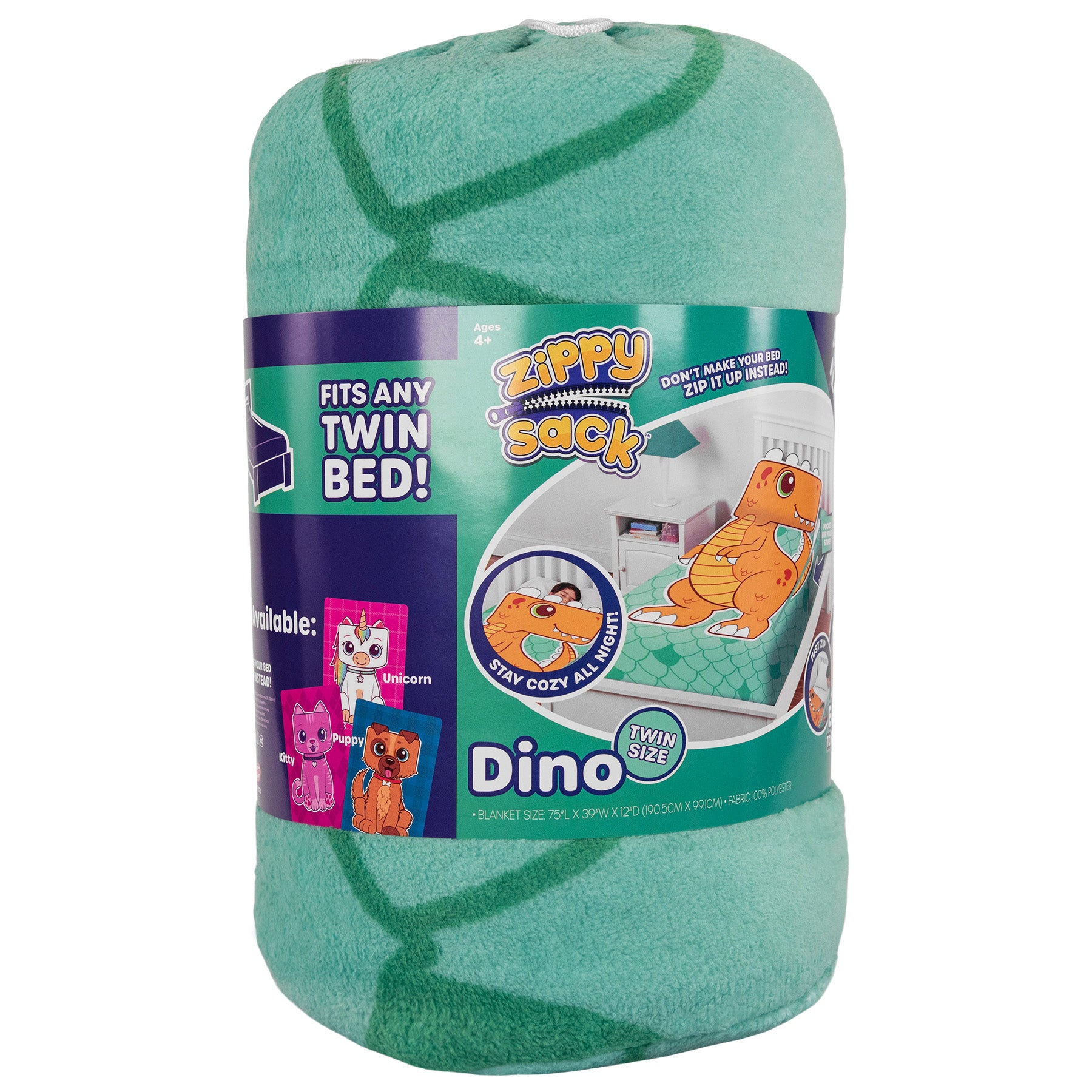ZippySack Twin Bed Zip-Up Bedding - Dino