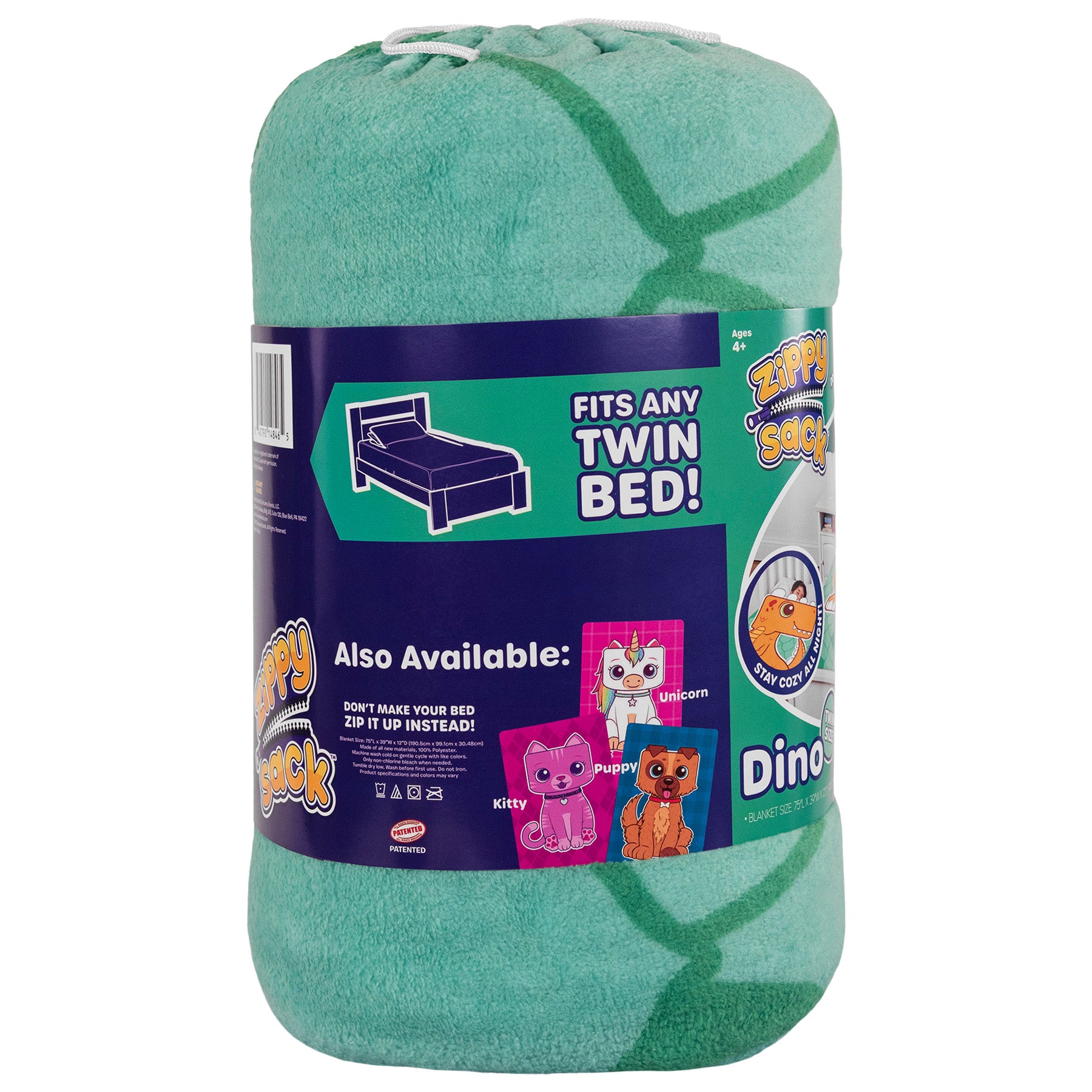 ZippySack Twin Bed Zip-Up Bedding - Dino