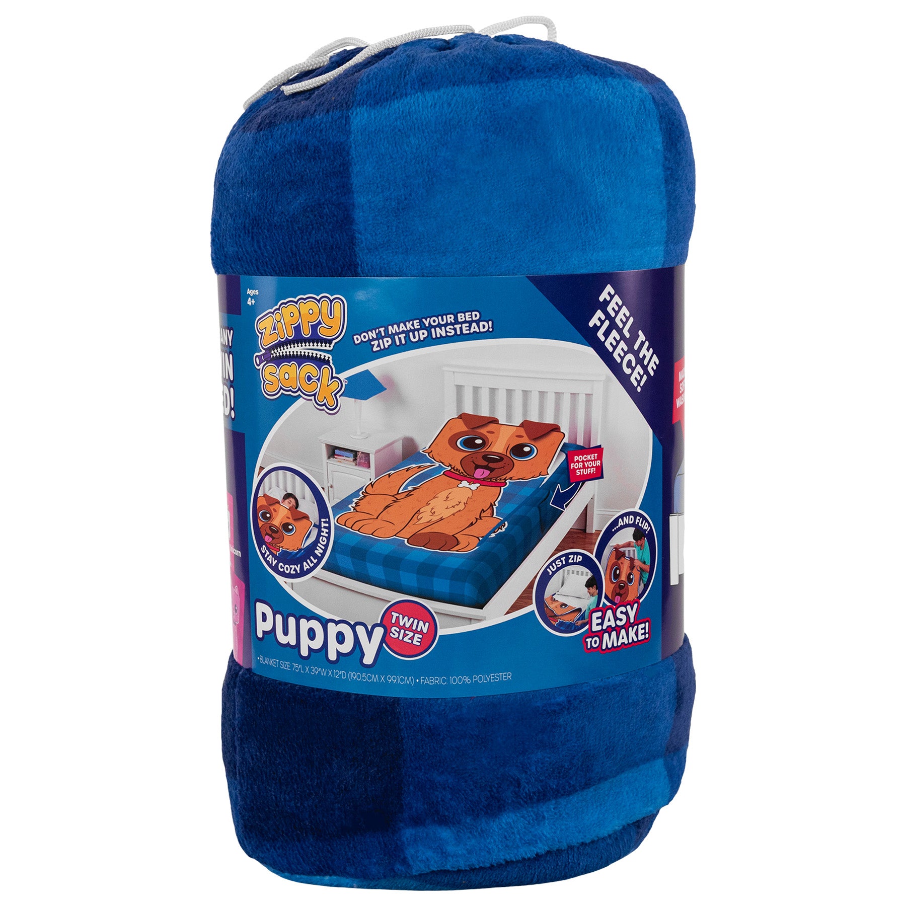 ZippySack Twin Bed Zip-Up Bedding – Puppy