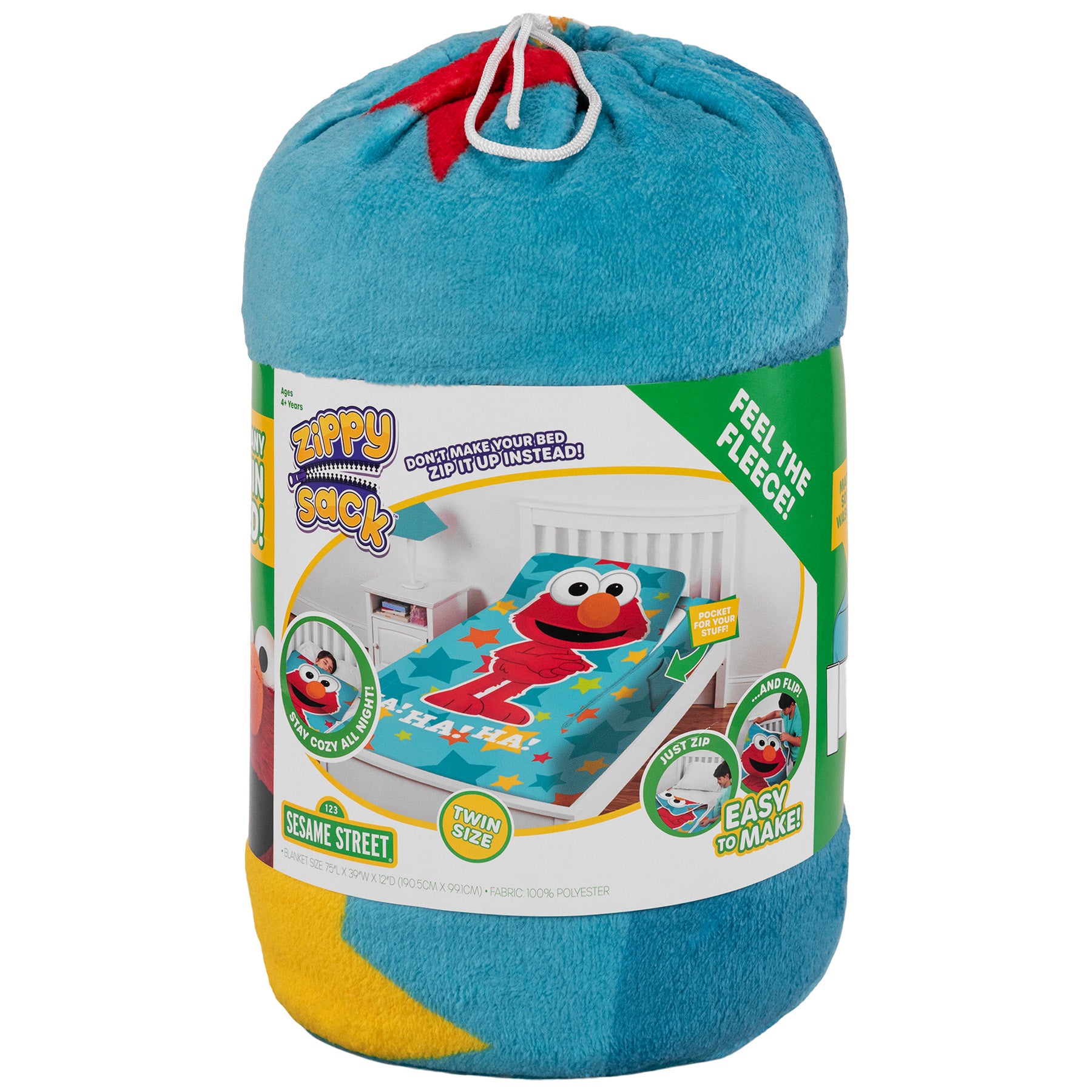 ZippySack Twin Bed Zip-Up Bedding - Elmo